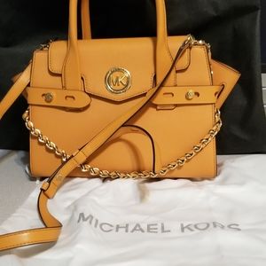 Michael Kors Carmen small belted leather satchel